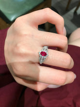 Load image into Gallery viewer, LUOWEND 18K White Gold Natural Ruby Ring for Women
