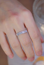 Load image into Gallery viewer, LUOWEND 18K White Gold Natural Diamond Ring for Women