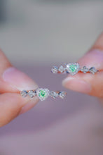 Load image into Gallery viewer, LUOWEND 18K White Gold Real Natural Green Diamond Ring for Women