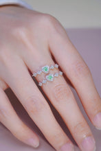 Load image into Gallery viewer, LUOWEND 18K White Gold Real Natural Green Diamond Ring for Women