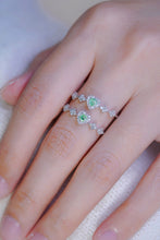Load image into Gallery viewer, LUOWEND 18K White Gold Real Natural Green Diamond Ring for Women