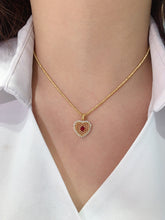Load image into Gallery viewer, LUOWEND 18K Yellow Gold Natural Ruby Pendant for Women