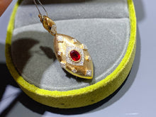 Load image into Gallery viewer, LUOWEND 18K Yellow Gold Natural Ruby Pendant for Women