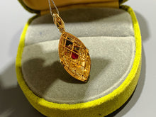 Load image into Gallery viewer, LUOWEND 18K Yellow Gold Natural Ruby Pendant for Women