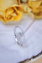 Load image into Gallery viewer, LUOWEND 18K White Gold Real Natural Diamond Ring for Women