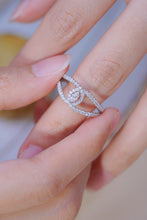 Load image into Gallery viewer, LUOWEND 18K White Gold Real Natural Diamond Ring for Women