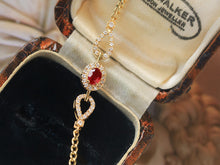 Load image into Gallery viewer, LUOWEND 18K Yellow Gold Natural Ruby Bracelet for Women
