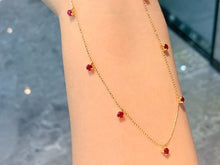 Load image into Gallery viewer, LUOWEND 18K Yellow Gold Natural Ruby Necklace for Women