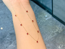 Load image into Gallery viewer, LUOWEND 18K Yellow Gold Natural Ruby Necklace for Women