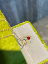 Load image into Gallery viewer, LUOWEND 18K Yellow Gold Natural Ruby Necklace for Women