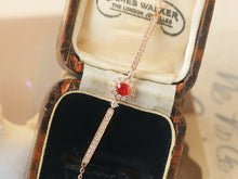 Load image into Gallery viewer, LUOWEND 18K Rose Gold Natural Ruby Bracelet for Women