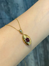 Load image into Gallery viewer, LUOWEND 18K Yellow Gold Natural Ruby Pendant for Women
