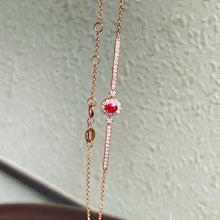 Load image into Gallery viewer, LUOWEND 18K Rose Gold Natural Ruby Bracelet for Women