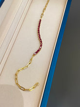 Load image into Gallery viewer, LUOWEND 18K Yellow Gold Natural Ruby Bracelet for Women