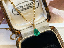 Load image into Gallery viewer, LUOWEND 18K Yellow Gold Natural Emerald Pendant for Women