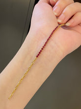 Load image into Gallery viewer, LUOWEND 18K Yellow Gold Natural Ruby Bracelet for Women
