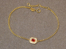Load image into Gallery viewer, LUOWEND 18K Yellow Gold Natural Ruby Bracelet for Women