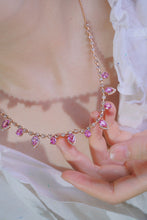 Load image into Gallery viewer, LUOWEND 18K Rose Gold Natural Aquamarine Real Diamond Necklace for Women