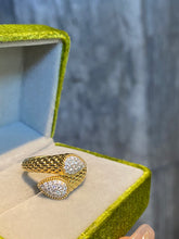 Load image into Gallery viewer, LUOWEND 18K Yellow Gold Natural Diamond Ring for Women