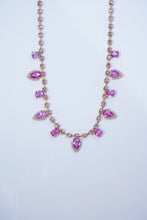 Load image into Gallery viewer, LUOWEND 18K Rose Gold Natural Aquamarine Real Diamond Necklace for Women