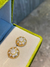Load image into Gallery viewer, LUOWEND 18K Yellow Gold Natural Diamond Earrings for Women