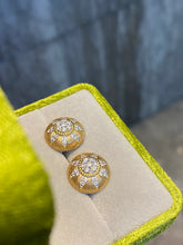 Load image into Gallery viewer, LUOWEND 18K Yellow Gold Natural Diamond Earrings for Women