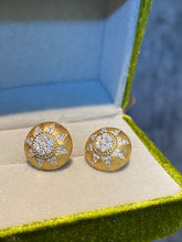 Load image into Gallery viewer, LUOWEND 18K Yellow Gold Natural Diamond Earrings for Women
