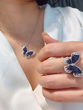 Load image into Gallery viewer, LUOWEND 18K White Gold Natural Sapphire Ring for Women