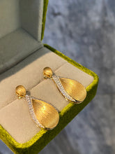 Load image into Gallery viewer, LUOWEND 18K Yellow Gold Natural Diamond Earrings for Women