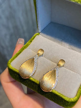Load image into Gallery viewer, LUOWEND 18K Yellow Gold Natural Diamond Earrings for Women