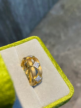Load image into Gallery viewer, LUOWEND 18K Yellow Gold Natural Diamond Ring for Women