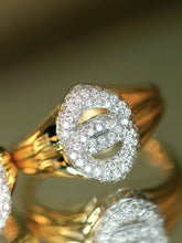 Load image into Gallery viewer, LUOWEND 18K Yellow Gold Natural Diamond Ring for Women