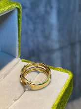 Load image into Gallery viewer, LUOWEND 18K Yellow Gold Natural Diamond Ring for Women