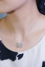 Load image into Gallery viewer, LUOWEND 18K White Gold Real Natural Yellow Diamond Pendant Necklace for Women