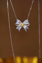 Load image into Gallery viewer, LUOWEND 18K White Gold Real Natural Yellow Diamond Pendant Necklace for Women