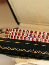Load image into Gallery viewer, LUOWEND 18K Yellow Gold Natural Ruby Bangle for Women