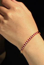 Load image into Gallery viewer, LUOWEND 18K Yellow Gold Natural Ruby Bangle for Women