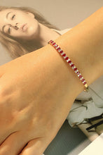 Load image into Gallery viewer, LUOWEND 18K Yellow Gold Natural Ruby Bangle for Women