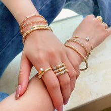 Load image into Gallery viewer, LUOWEND 18K Yellow Gold Natural Diamond Ring for Women