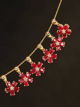 Load image into Gallery viewer, LUOWEND 18K Yellow Gold Natural Ruby Pendant Necklace for Women