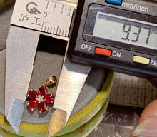 Load image into Gallery viewer, LUOWEND 18K Yellow Gold Natural Ruby Pendant Necklace for Women