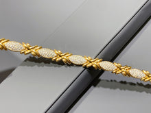 Load image into Gallery viewer, LUOWEND 18K Yellow Gold Natural Diamond Bracelet for Women