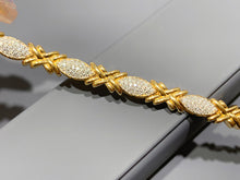 Load image into Gallery viewer, LUOWEND 18K Yellow Gold Natural Diamond Bracelet for Women