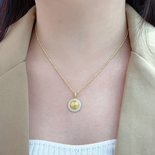 Load image into Gallery viewer, LUOWEND 18K Yellow Gold Natural Diamond Pendant for Women