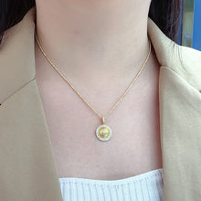 Load image into Gallery viewer, LUOWEND 18K Yellow Gold Natural Diamond Pendant for Women