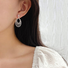 Load image into Gallery viewer, LUOWEND 18K White Gold Real Natural Diamond Drop Earrings for Women