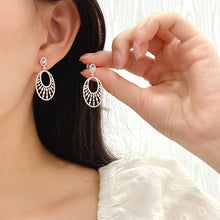 Load image into Gallery viewer, LUOWEND 18K White Gold Real Natural Diamond Drop Earrings for Women