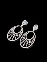 Load image into Gallery viewer, LUOWEND 18K White Gold Real Natural Diamond Drop Earrings for Women