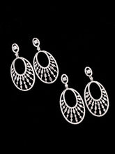 Load image into Gallery viewer, LUOWEND 18K White Gold Real Natural Diamond Drop Earrings for Women