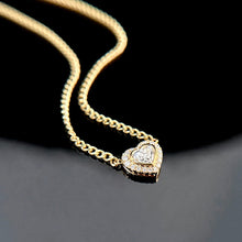 Load image into Gallery viewer, LUOWEND 18K Yellow Gold Real Natural Diamond Pendant Necklace for Women